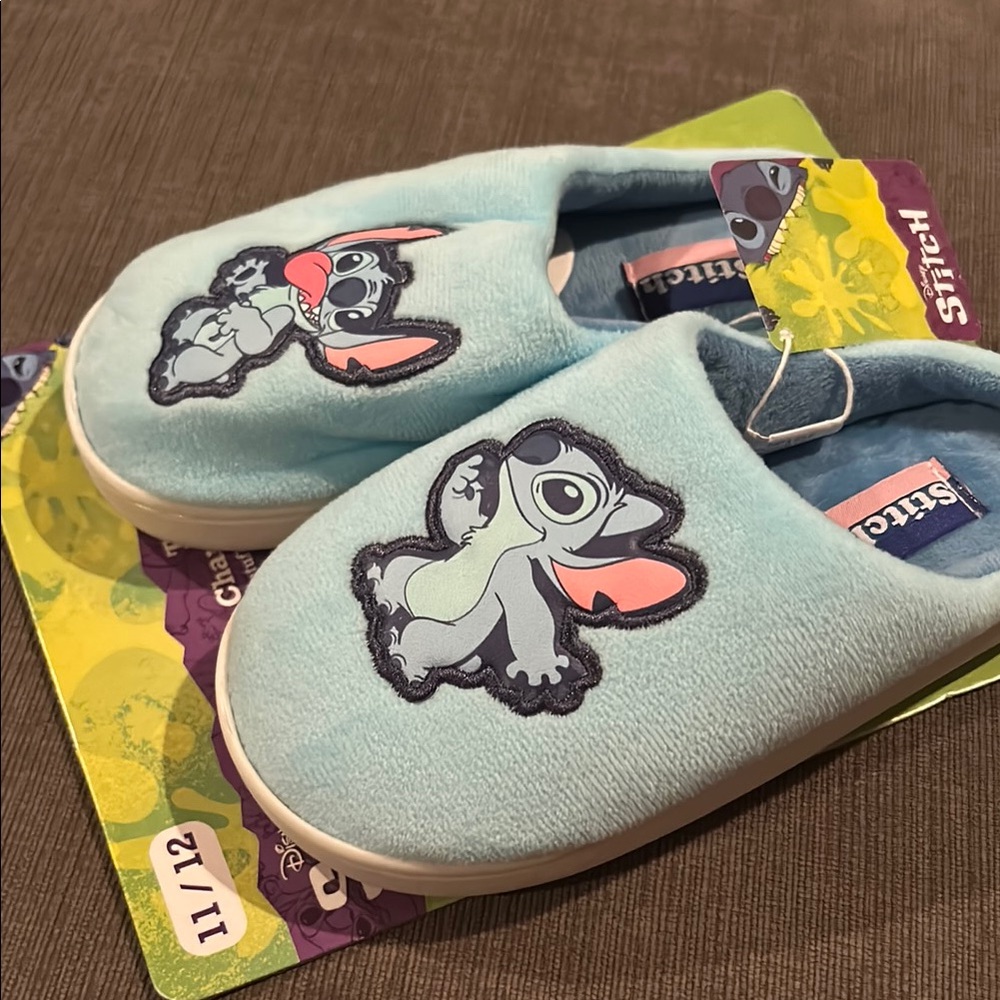 DISNEY Stitch Kids Slippers 11/12 NWT